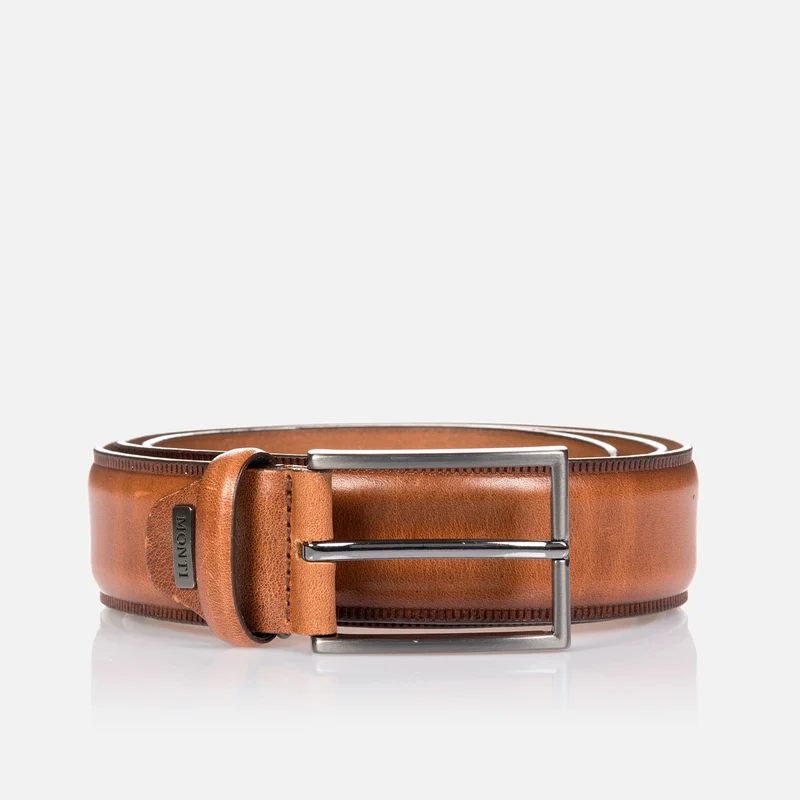 PORTLAND light brown uni – Herren-Anzuggürtel 3,5 cm