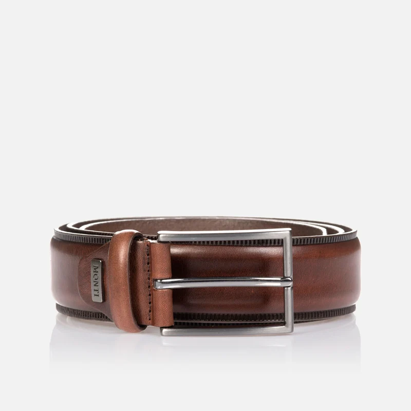 PORTLAND brown uni – Herren-Anzuggürtel 3,5 cm