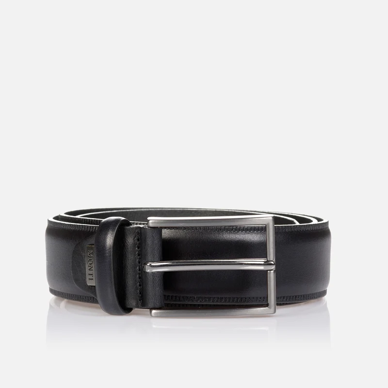 PORTLAND black uni – Herren-Anzuggürtel 3,5 cm