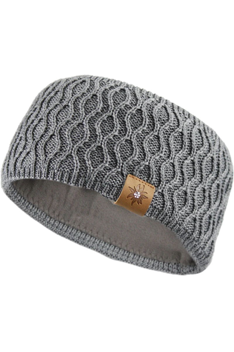Damen-Strick-Stirnband mit Glitzer-Edelweiß