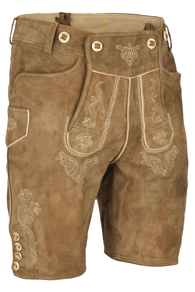 Lederhosenset kurz mit Träger dunkelbraun