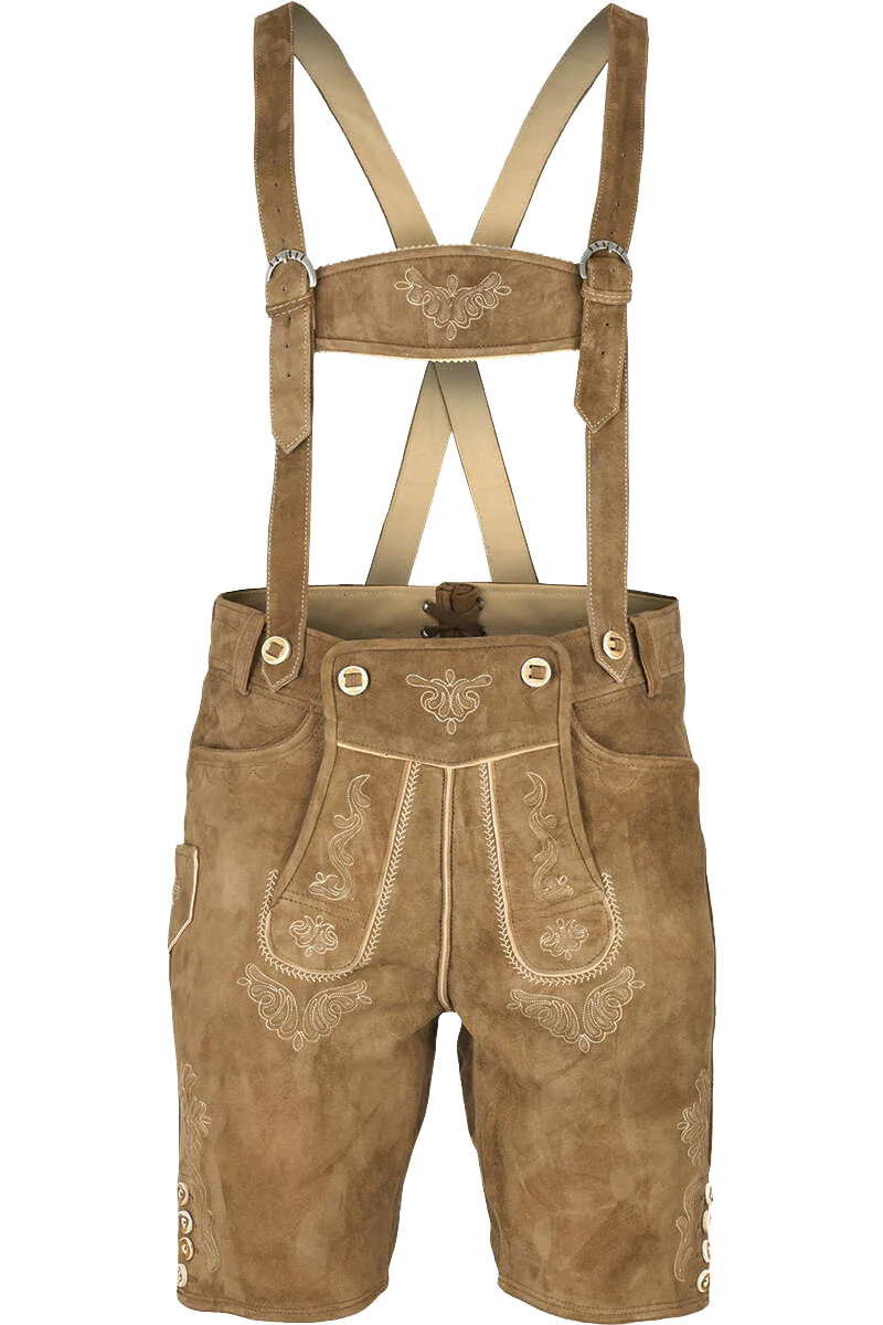 Lederhosenset kurz mit Träger dunkelbraun