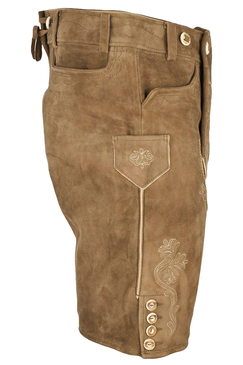 Lederhosenset kurz mit Träger dunkelbraun