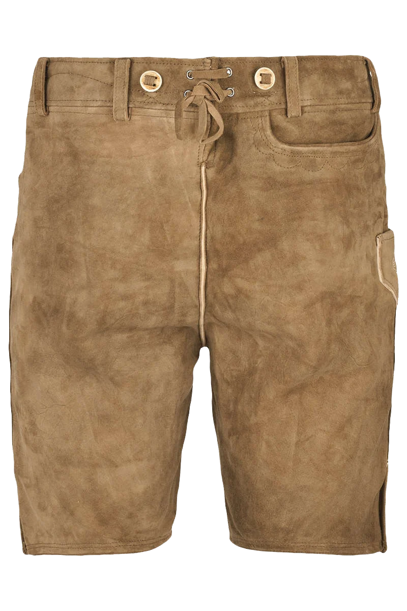 Lederhosenset kurz mit Träger dunkelbraun