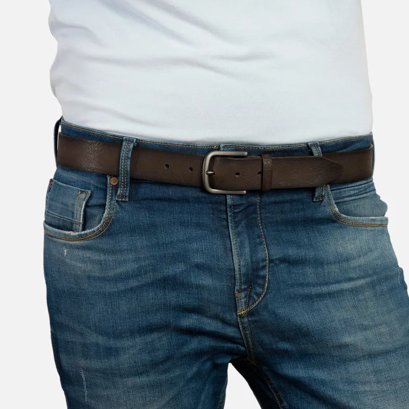 AMARILLO brown uni – Ledergürtel Herren 3,5 cm