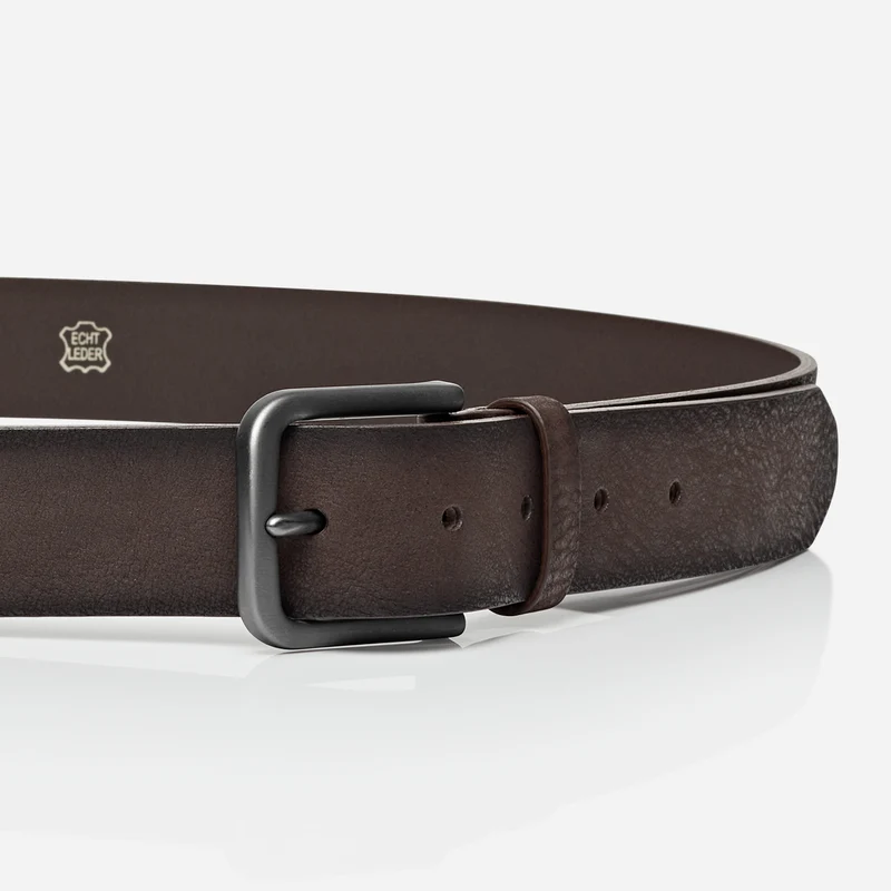 AMARILLO brown uni – Ledergürtel Herren 3,5 cm