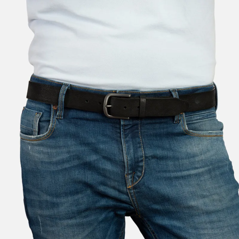 AMARILLO black uni – Ledergürtel Herren 3,5 cm