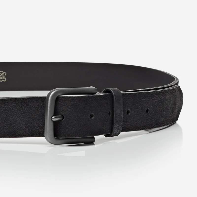 AMARILLO black uni – Ledergürtel Herren 3,5 cm