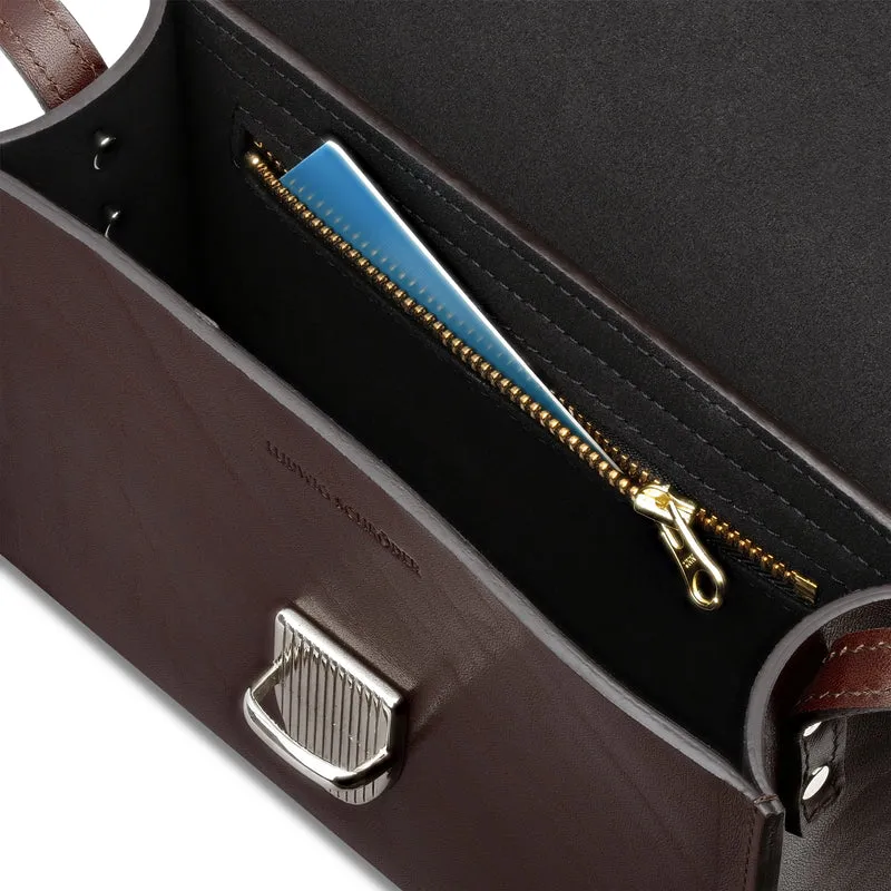 Brottasche „LOTTI“ in Braun - Handgemachte Damen Handtasche aus pflanzlich gegerbtem Leder