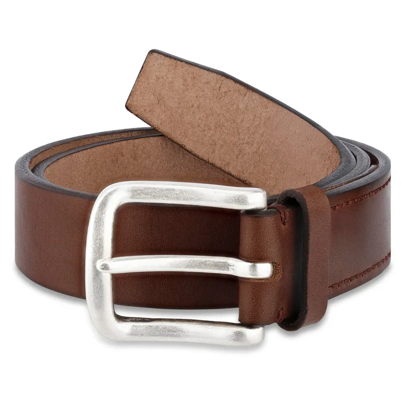 Ochsenleder Gürtel in Braun, 5-7mm extra stark, 4 cm, handgenähter Herrengürtel „Liam“