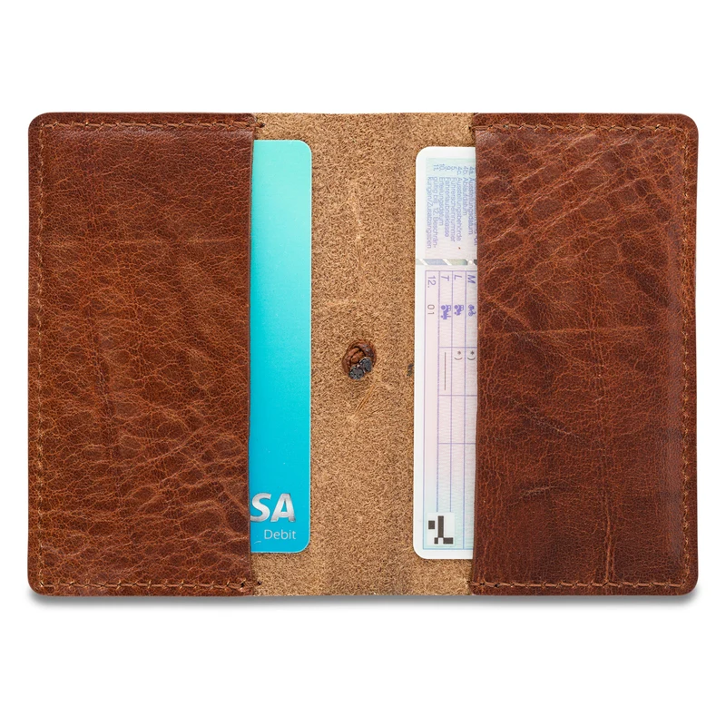 Kreditkarten-Etui „MAX“ aus Rindleder in Gipsy Cognac