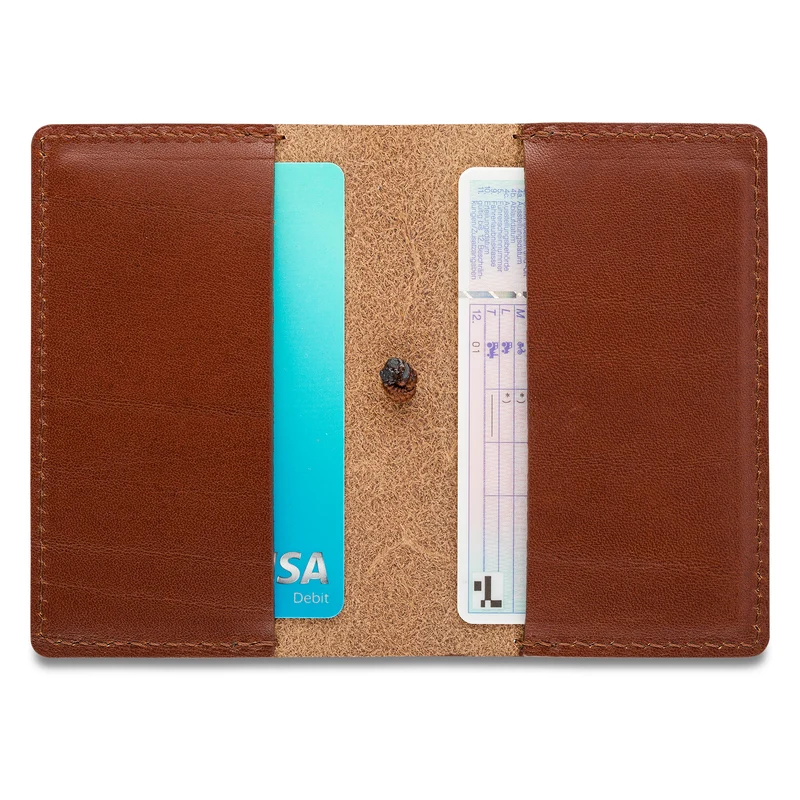 Kreditkarten-Etui „MAX“ aus Rindleder in Cognac