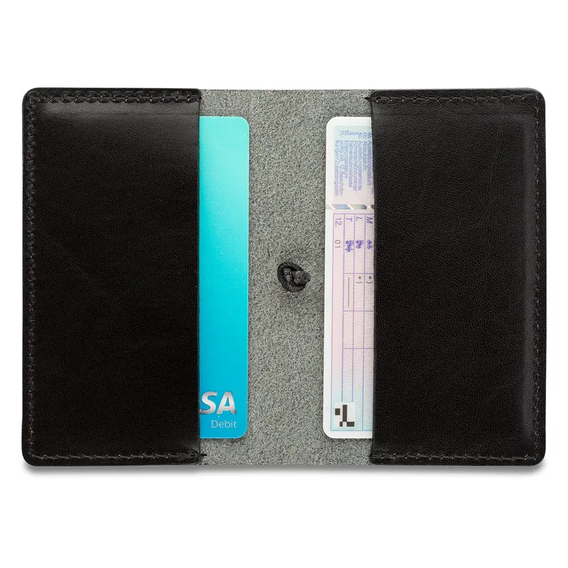 Kreditkarten-Etui „MAX“ aus Rindleder in Schwarz