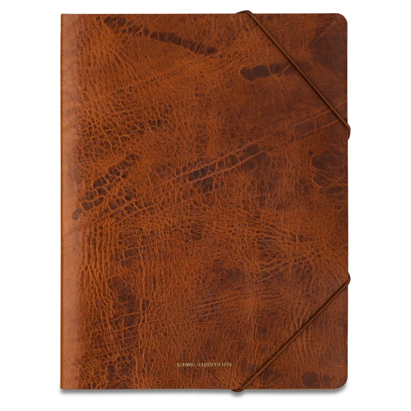 DIN A4 Dokumentenmappe „HUGO“ aus hochwertigem Leder in Gipsy Cognac – Edel und nachhaltig