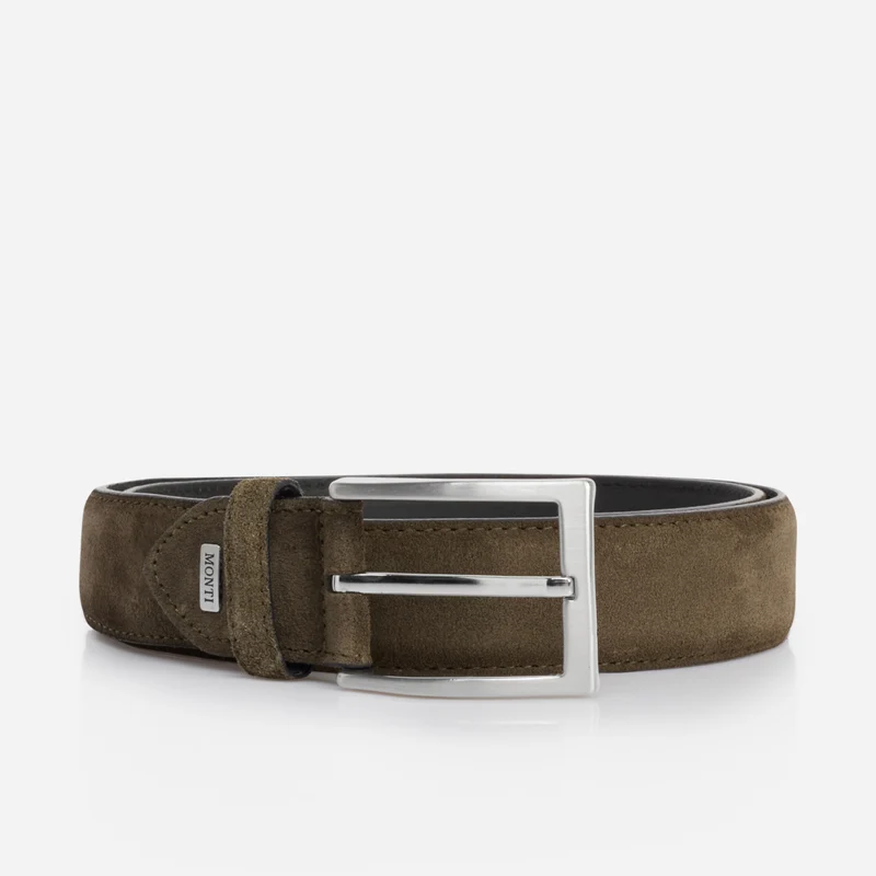 TORONTO oliv uni – Veloursledergürtel Herren 4 cm