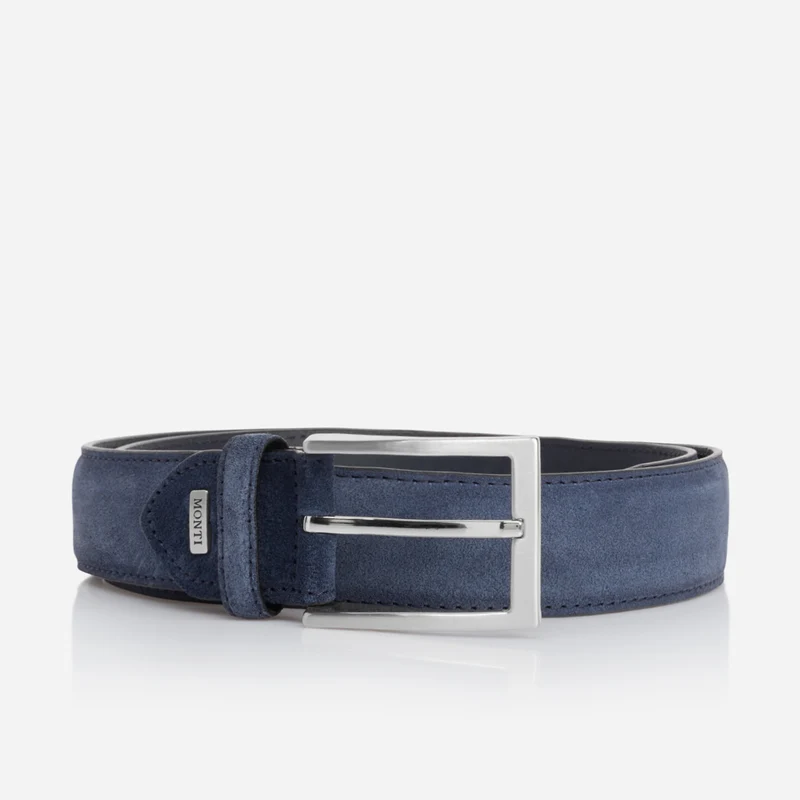 TORONTO navy uni – Veloursledergürtel Herren 4 cm