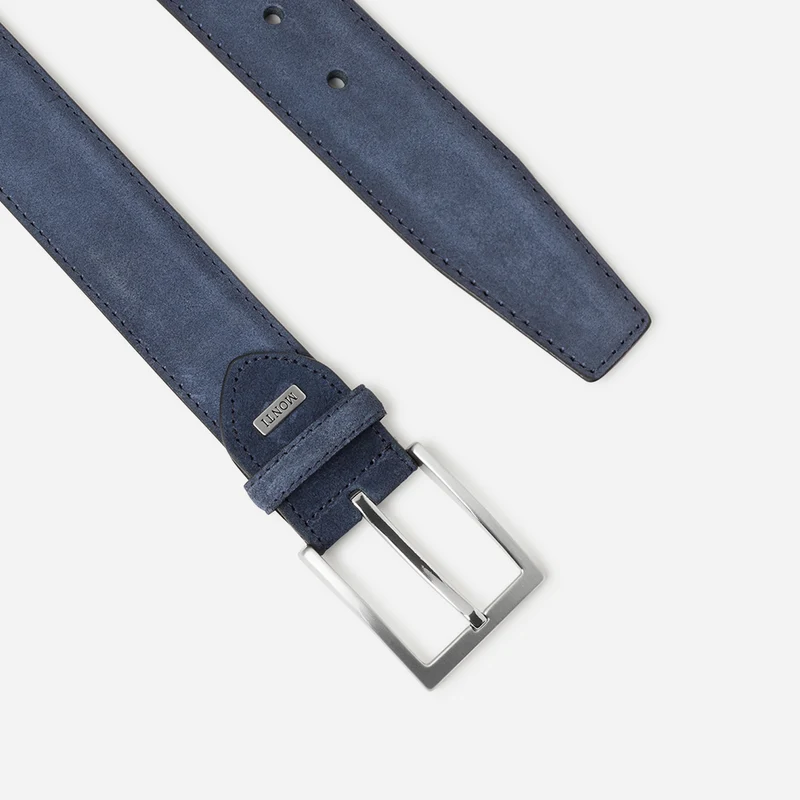 TORONTO navy uni – Veloursledergürtel Herren 4 cm