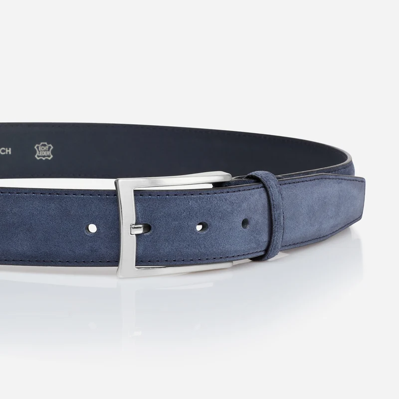 TORONTO navy uni – Veloursledergürtel Herren 4 cm