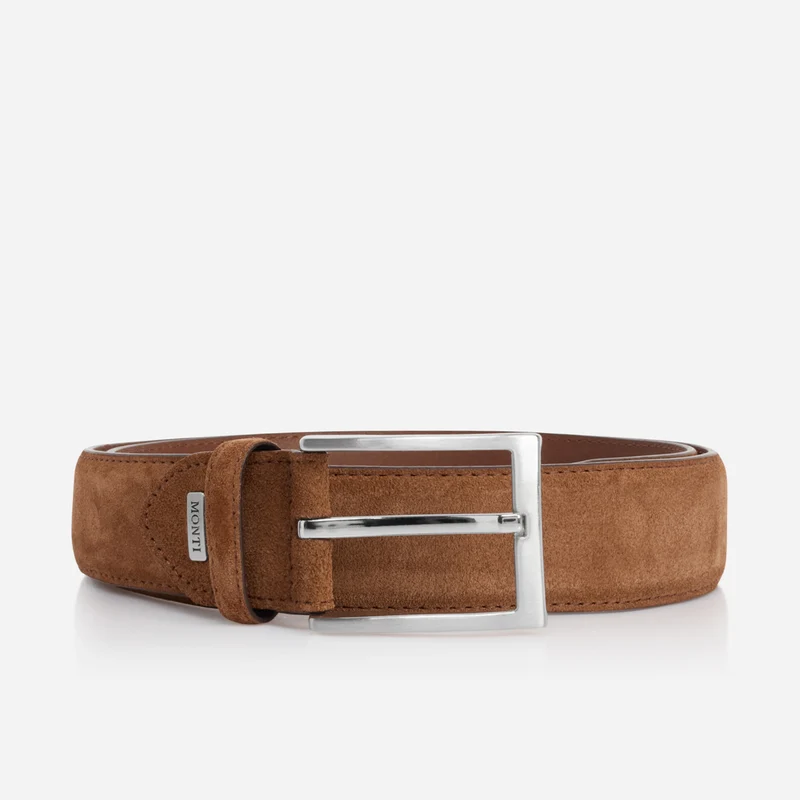 TORONTO light brown uni – Veloursledergürtel Herren 4 cm