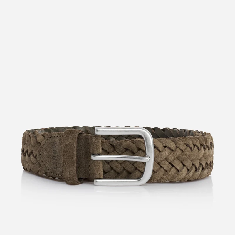 VANCOUVER oliv uni – Veloursledergürtel Herren 3,5 cm