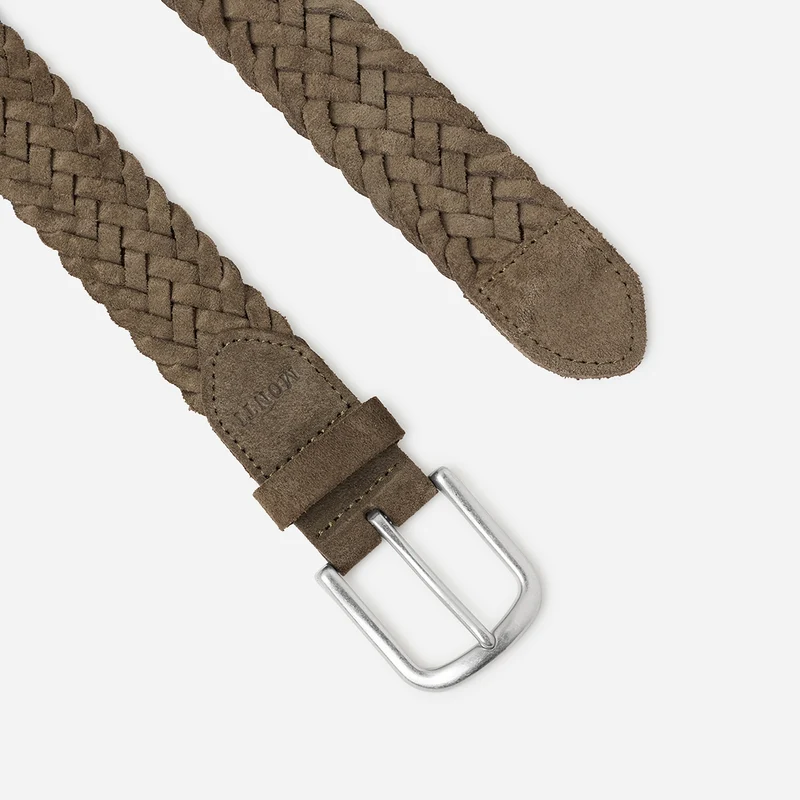 VANCOUVER oliv uni – Veloursledergürtel Herren 3,5 cm