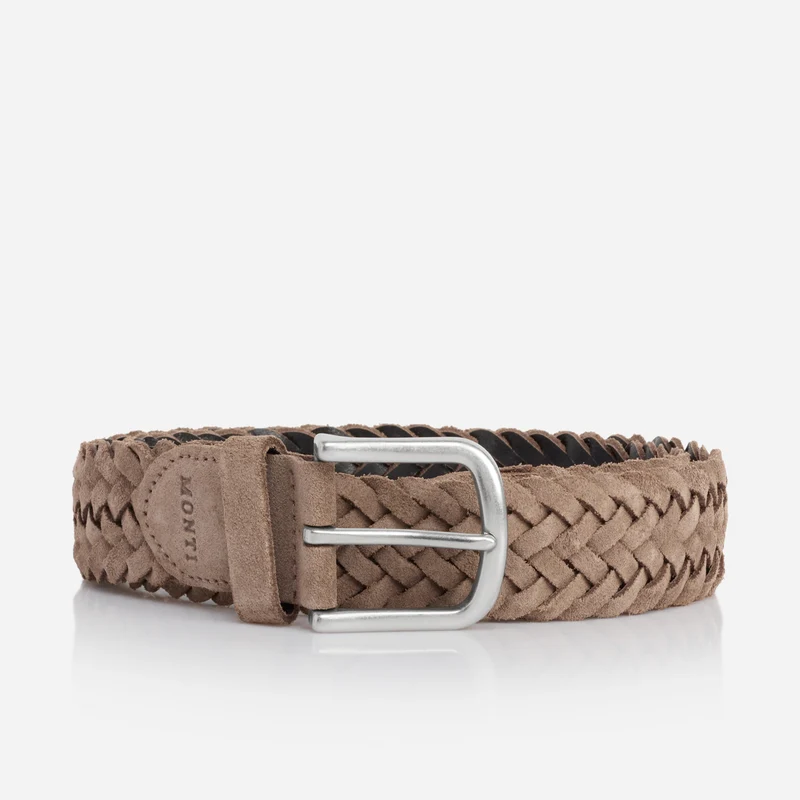 VANCOUVER taupe uni – Veloursledergürtel Herren 3,5 cm