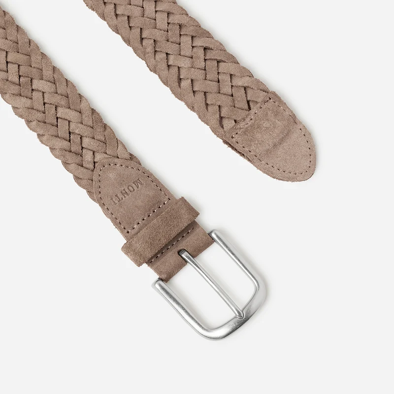 VANCOUVER taupe uni – Veloursledergürtel Herren 3,5 cm