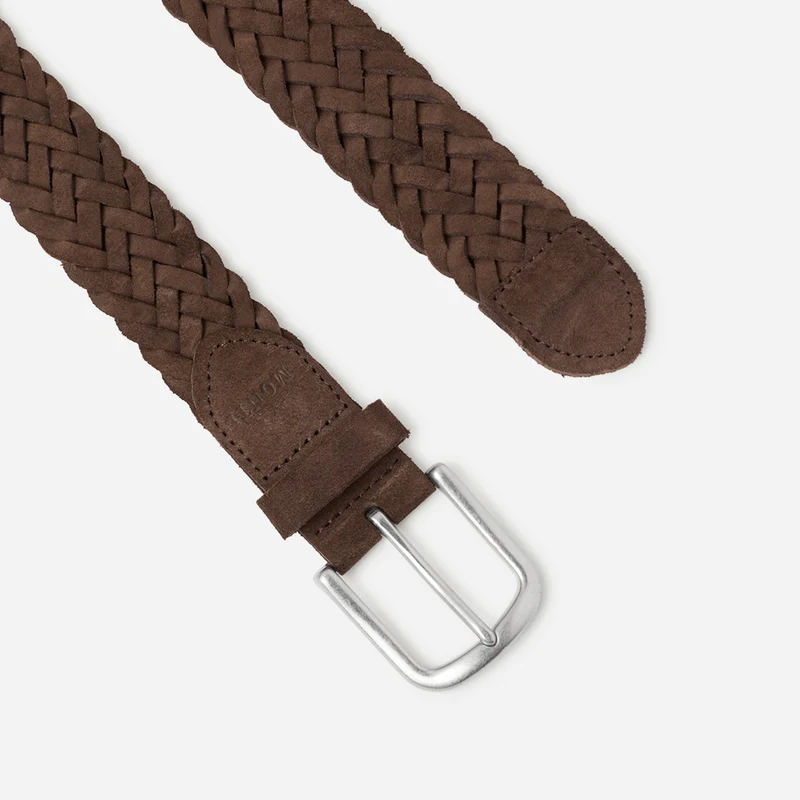 VANCOUVER brown uni – Veloursledergürtel Herren 3,5 cm