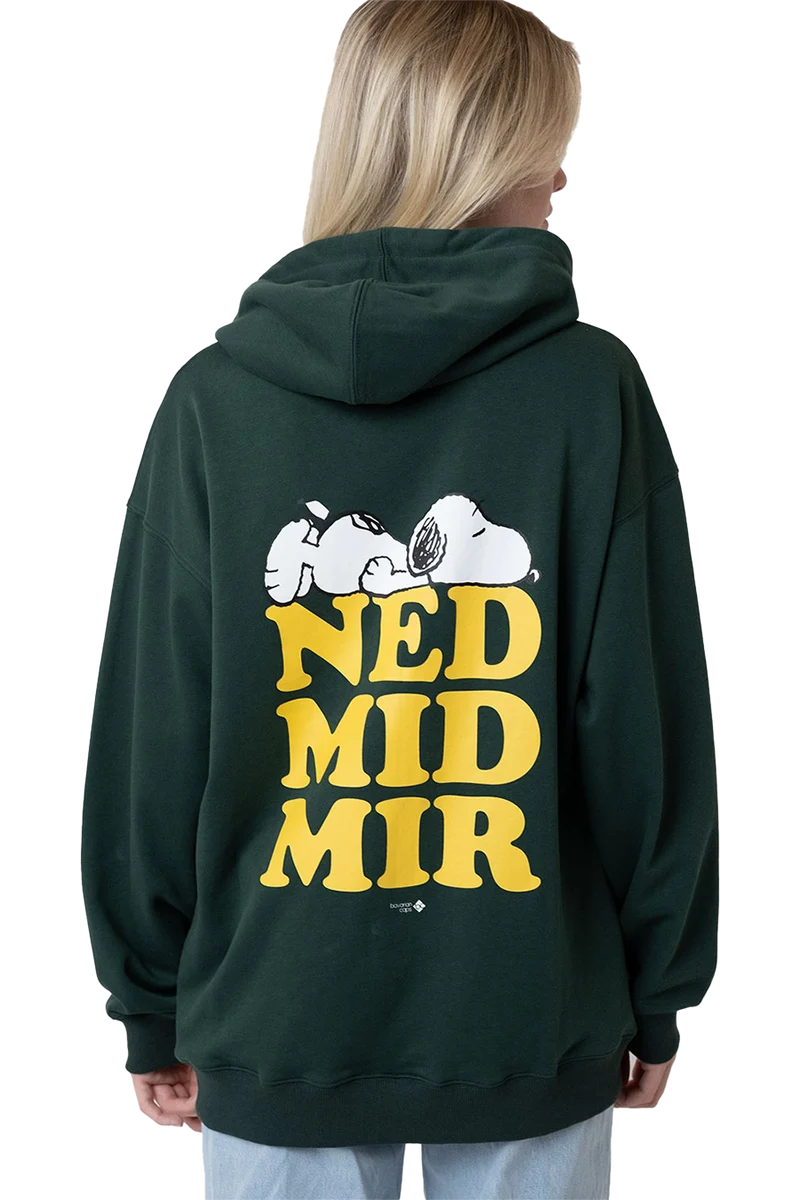 Unisex Hoodie mit Peanuts Stickerei und Druck 'Ned mit mir'