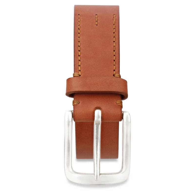Ochsenleder Gürtel in Cognac, 5-7mm extra stark, 4 cm, handgenähter Herrengürtel „Liam“