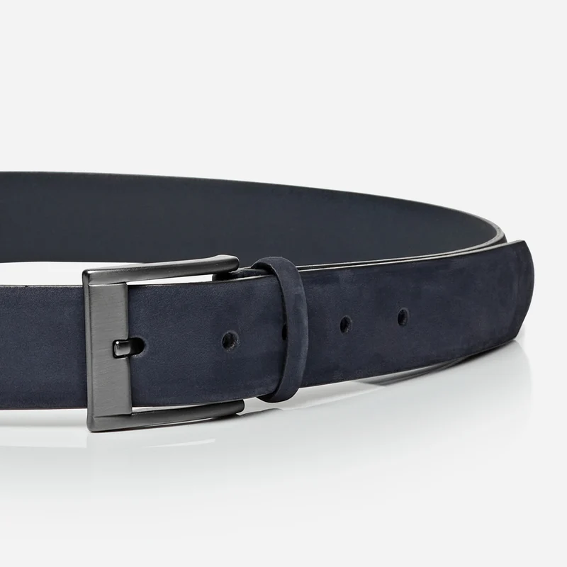 MAASTRICHT navy uni – Nubukledergürtel Herren 3,5 cm