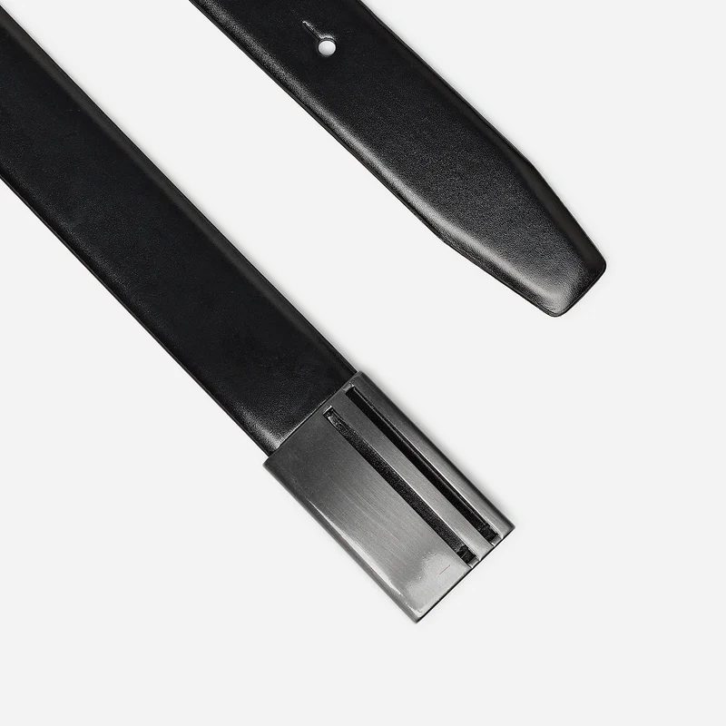 BERLIN black – Herren-Anzuggürtel 3,5 cm mit Koppelschließe