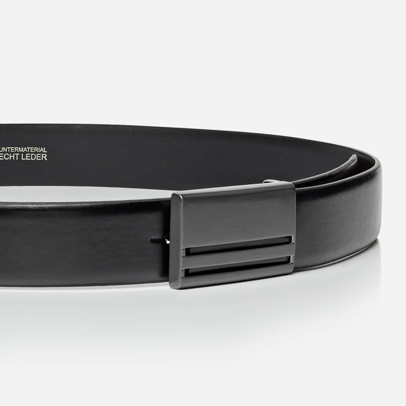 BERLIN black – Herren-Anzuggürtel 3,5 cm mit Koppelschließe