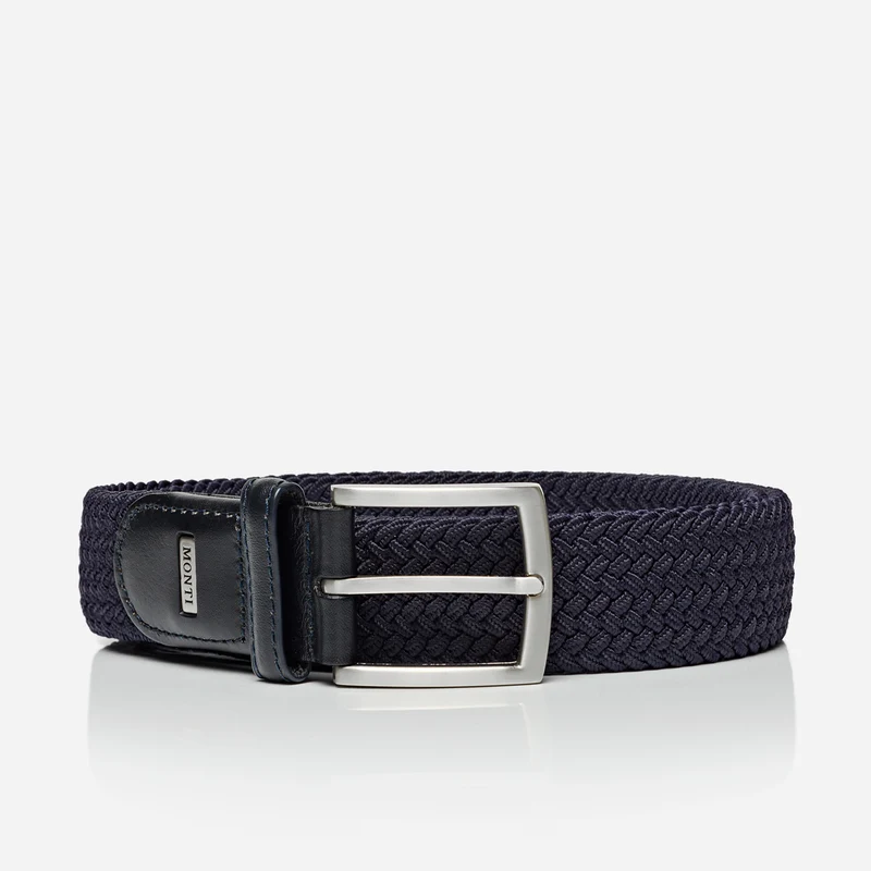 HAMBURG navy – Elastischer Flechtgürtel Herren 3,5 cm