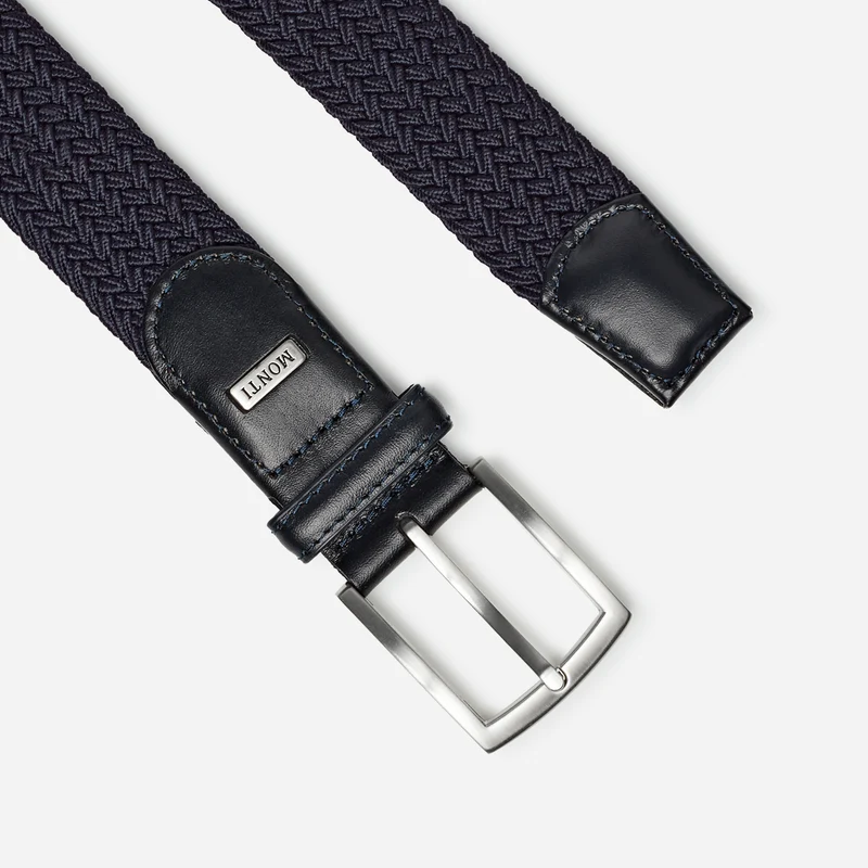 HAMBURG navy – Elastischer Flechtgürtel Herren 3,5 cm