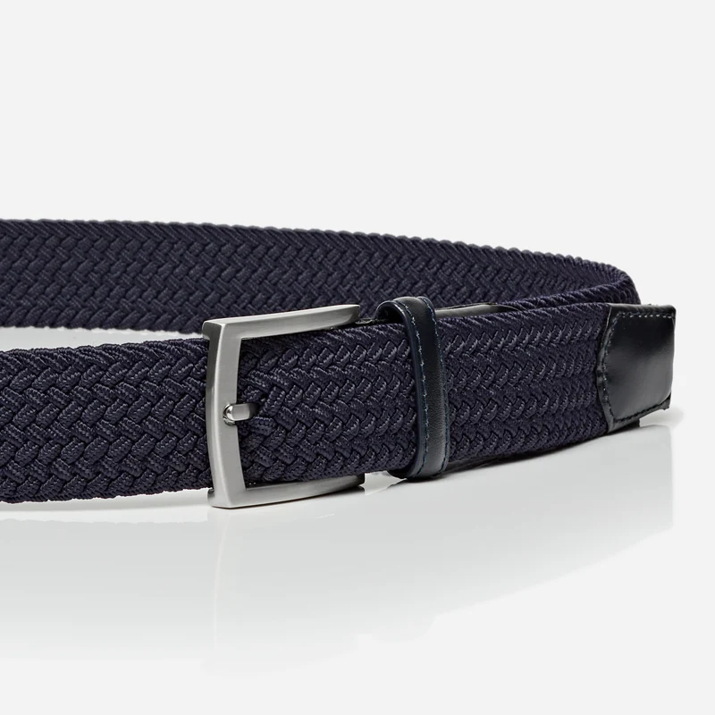 HAMBURG navy – Elastischer Flechtgürtel Herren 3,5 cm