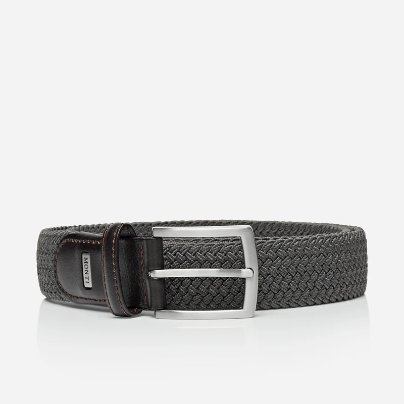 HAMBURG dark grey – Elastischer Flechtgürtel Herren 3,5 cm
