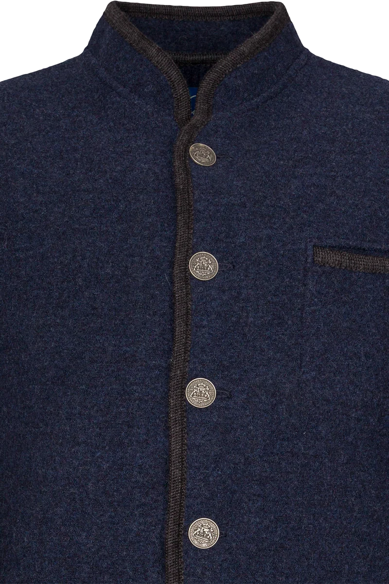 Herren Trachtenjacke aus Schurwolle - marine/anthra