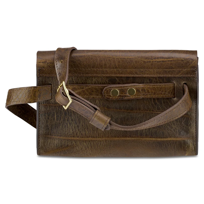 Moderne Crossbody Ledertasche „EMMA“ in Oliv – Handgefertigte Unikate aus eigener Ledermanufaktur
