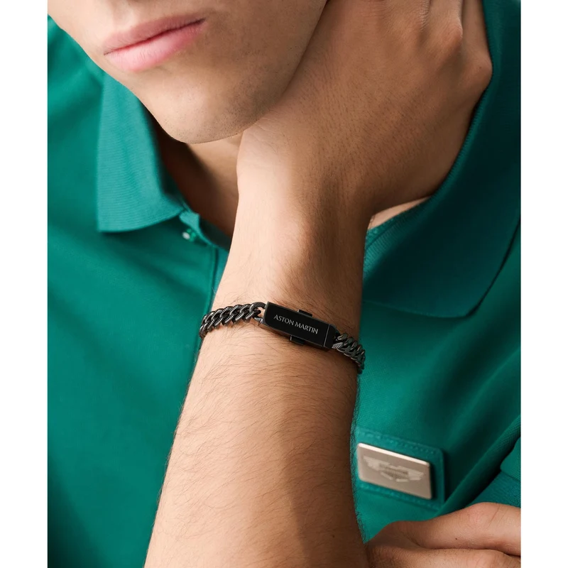 Aston Martin Armband Herren AML ICON Edelstahl Schwarz MJIUF5BL3