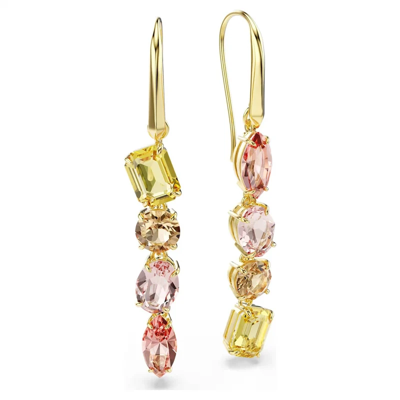 Swarovski Ohrringe Damen Gema Asymmetrisch Mehrfarbig Goldfarben 5737454