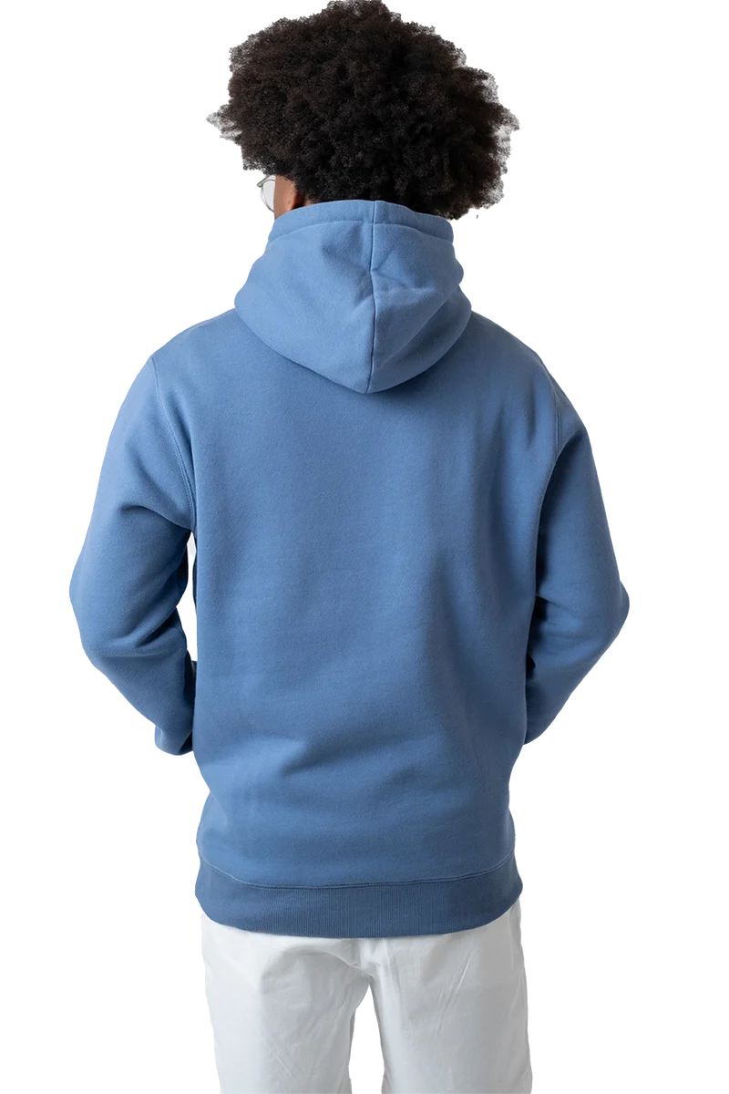 Herren Hoodie mit Edelweiß-Stickerei - stahlblau