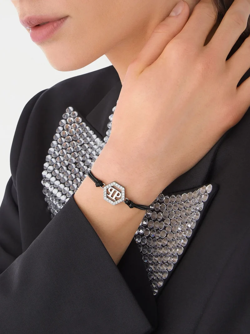 Philipp Plein LINKED Damen Armband schwarz Textil PJYEA17BU