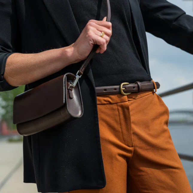 Damen Handtasche „Isabel" in Dunkelbraun – Eleganz aus hochwertigem Rindleder, 100% Made in Germany
