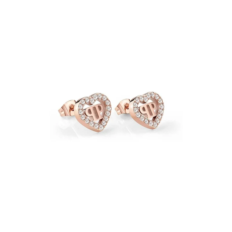 Philipp Plein Ohrringe Damen Roségold Plein Rocked Heart PJZEA10EU