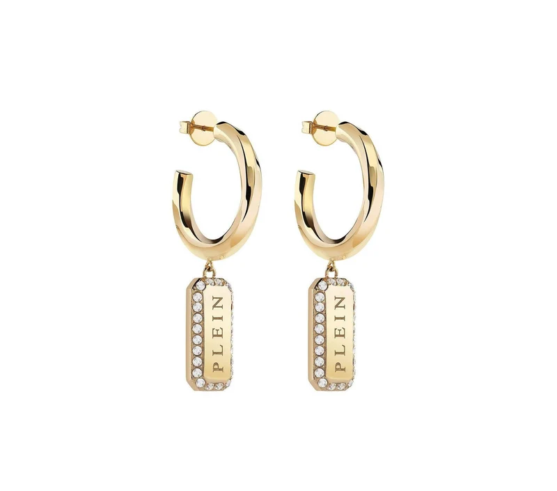 Philipp Plein Ohrringe Damen Gold Edelstahl TAG Preciosa Crystals PJQEA08EU