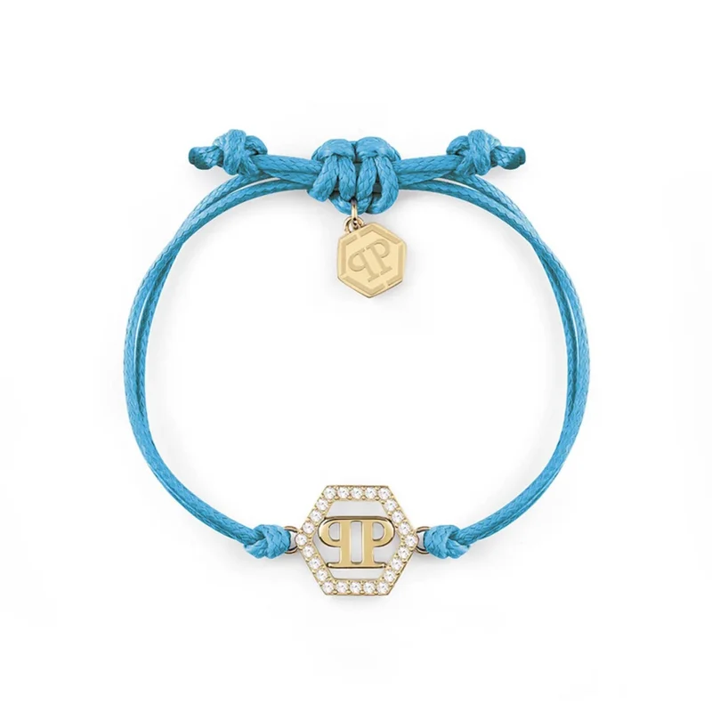 Philipp Plein Armband Damen LINKED Crystal Textil Blau PJYEA19BU