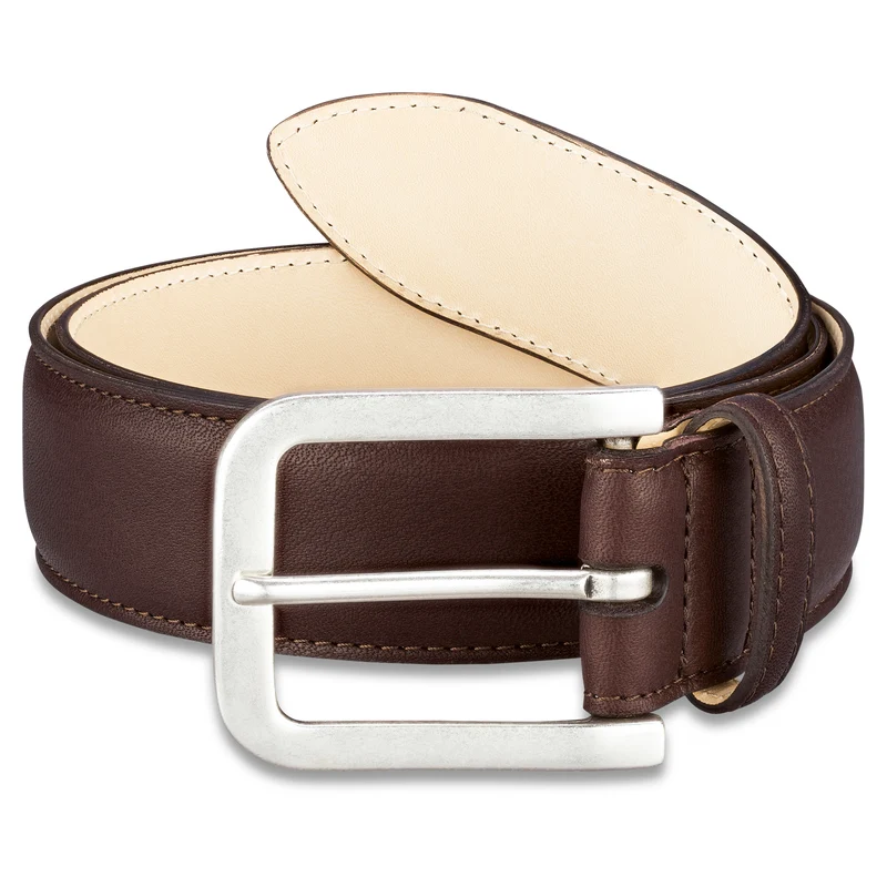 Herren Ledergürtel „Alexander“ in Braun – 4 cm, weiches Kobel-Sattelsitzleder mit warmer, wachsiger Haptik