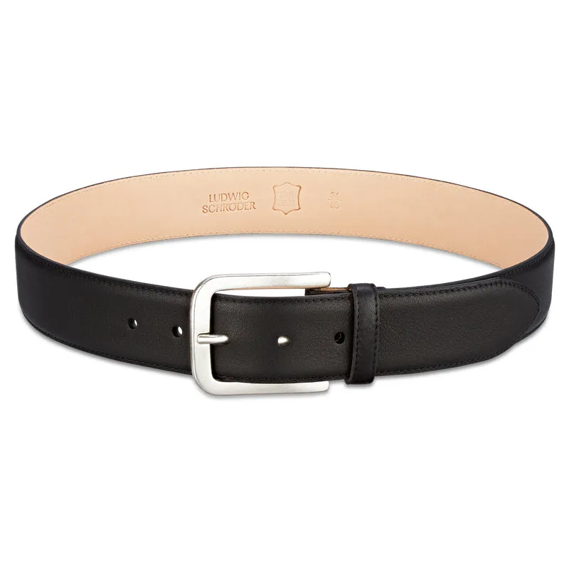 Herren Ledergürtel „Alexander“ in Schwarz – 4 cm, weiches Kobel-Sattelsitzleder mit warmer, wachsiger Haptik