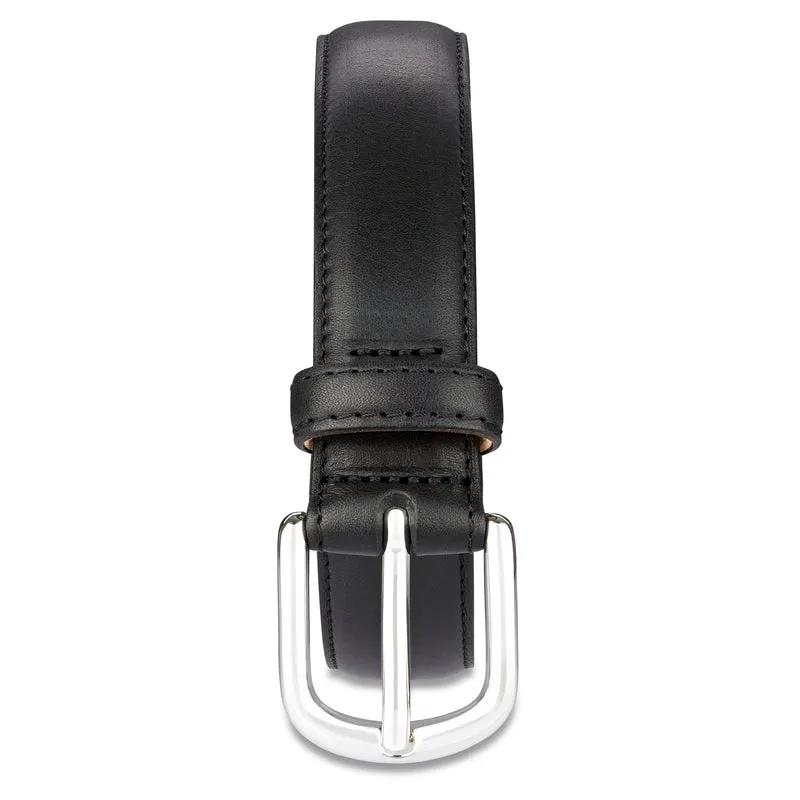 Robuster Herrenledergürtel „Karl“ in Schwarz – 3 cm, ca. 5,5 mm stark & bombiert